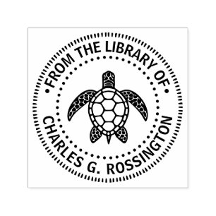 Tampon Auto-encreur Tortue de mer #5N Nom du livre de bibliothèque