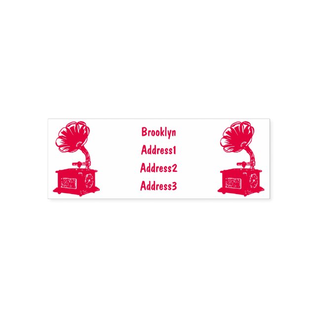 Tampon Auto-encreur Tourne-disque dessin animé (Design)