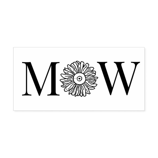 Tampon Auto-encreur Tournesol #1 Couple Mariage 2 Monogramme initial (Design)