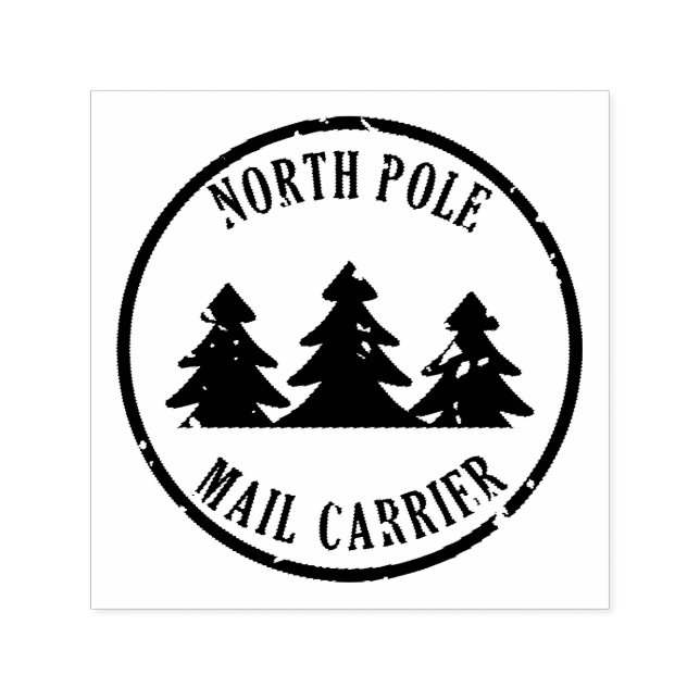 Tampon Auto-encreur Transporteur de courrier du Pôle Nord de Père Noël (Design)