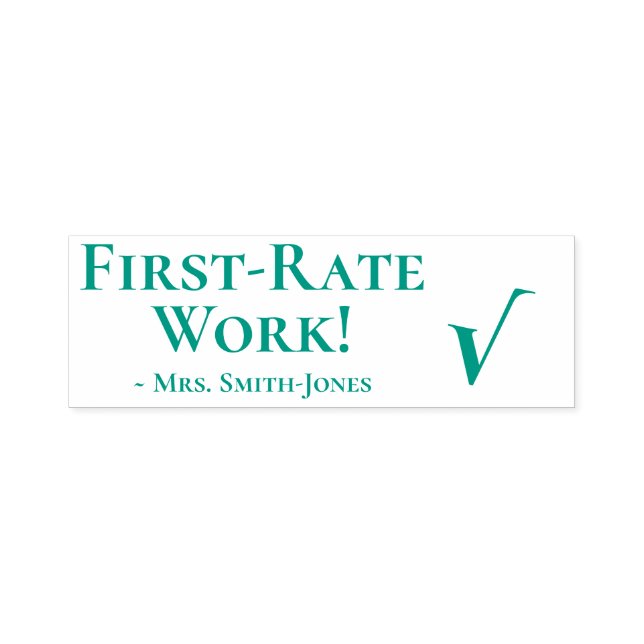 Tampon Auto-encreur "Travail de première qualité !" + Nom de l'instruc (Design)