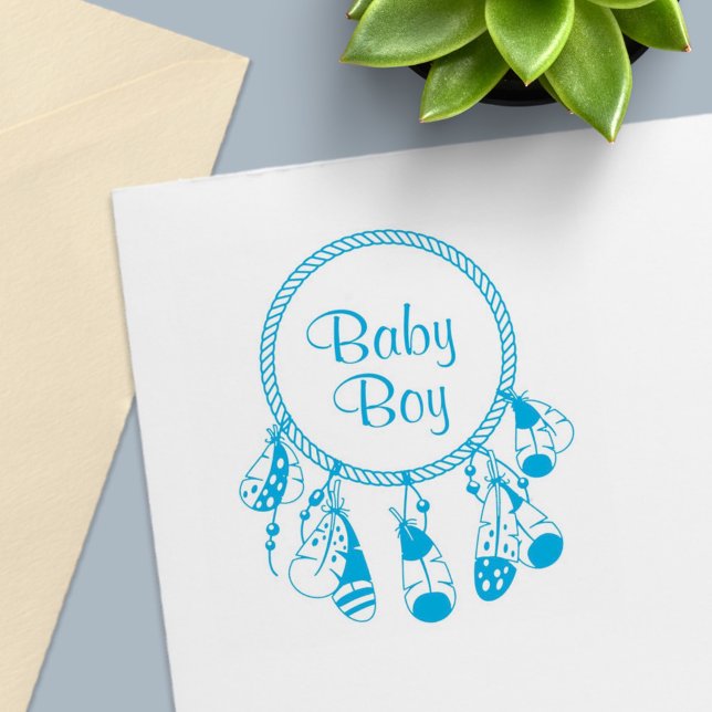 Tampon Auto-encreur Tribal Dreamcatcher Boho Baby Boy (Créateur téléchargé)