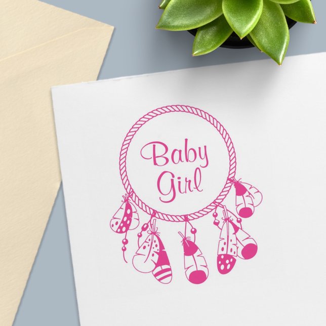 Tampon Auto-encreur Tribal Dreamcatcher Boho Baby Girl (Créateur téléchargé)