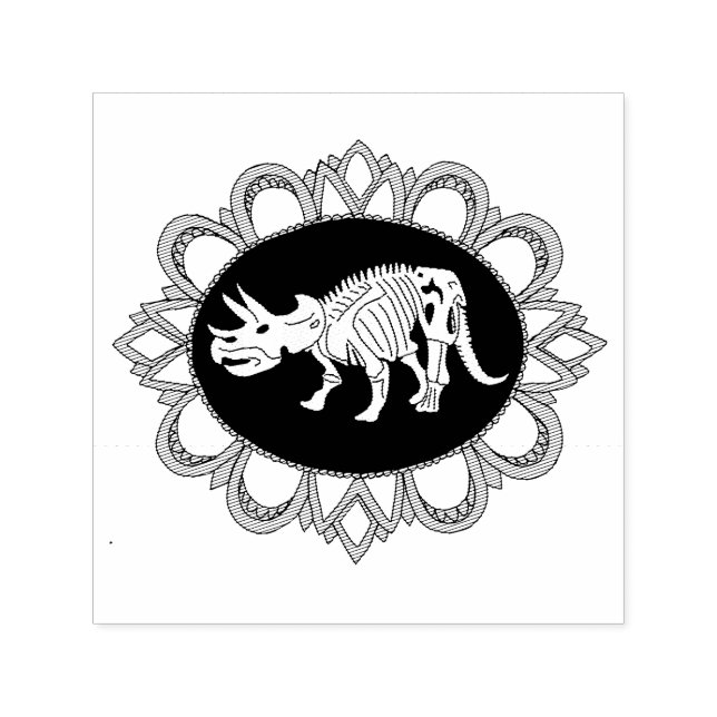 Tampon Auto-encreur Tricératops Fossile Cameo (Design)