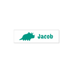 Tampon Auto-encreur Triceratops Silhouette de Dinosaure Enfants Person