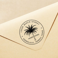 Tropical Palm Tree Round Return Adresse