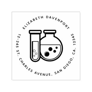 Tampon Auto-encreur Tube d'essai de chimie et adresse du bécher