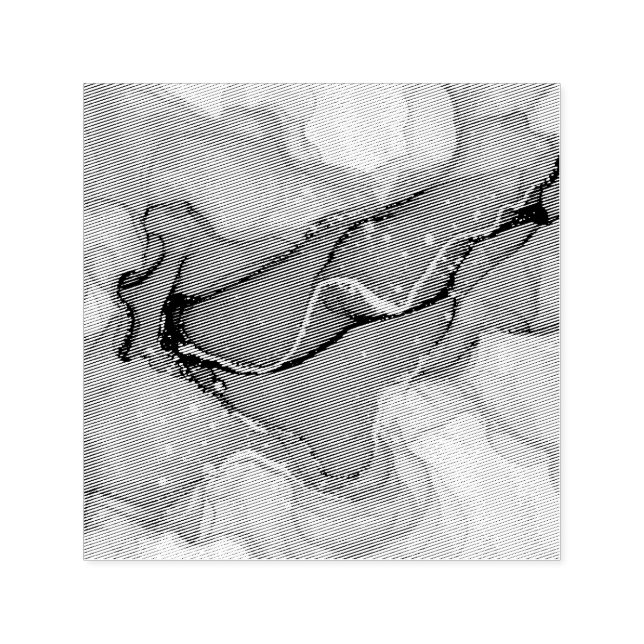 Tampon Auto-encreur Turquoise and Teal Alcohol Ink Abstract with Gold  (Design)