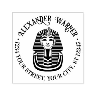 Tampon Auto-encreur Tutankhamen Funeraire Nom du masque Adresse de ret