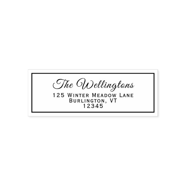 Tampon Auto-encreur Typographie classique Nom de famille Adresse de re (Design)