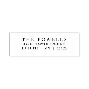 Tampon Auto-encreur Typographie classique simple Adresse de retour min