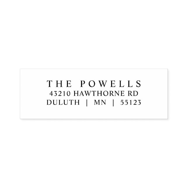 Tampon Auto-encreur Typographie classique simple Adresse de retour min (Design)