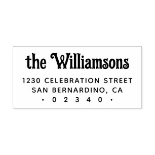 Tampon Auto-encreur Typographie gothique personnalisée Nom de famille