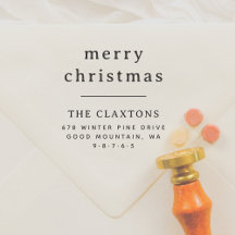 Typographie minimale Joyeux Noël Adresse de retour