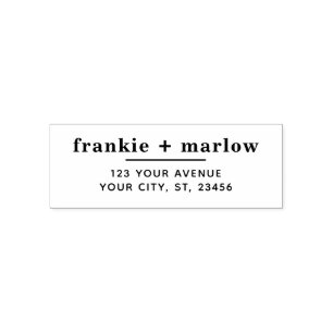 Tampon Auto-encreur Typographie minimaliste moderne Couple Adresse de 