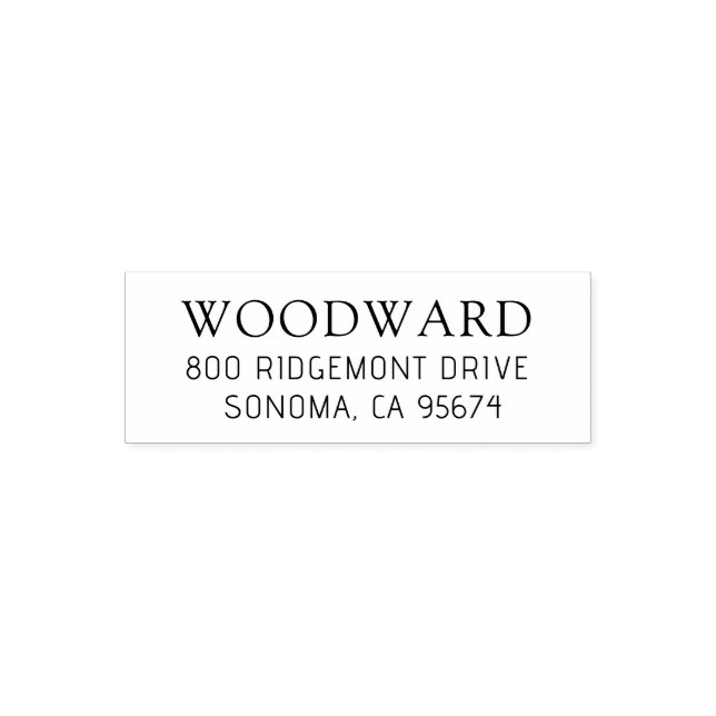 Tampon Auto-encreur Typographie moderne minimale Nom Adresse de retour (Design)