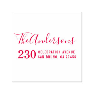 Tampon Auto-encreur Typographie moderne Nom de famille et adresse de r