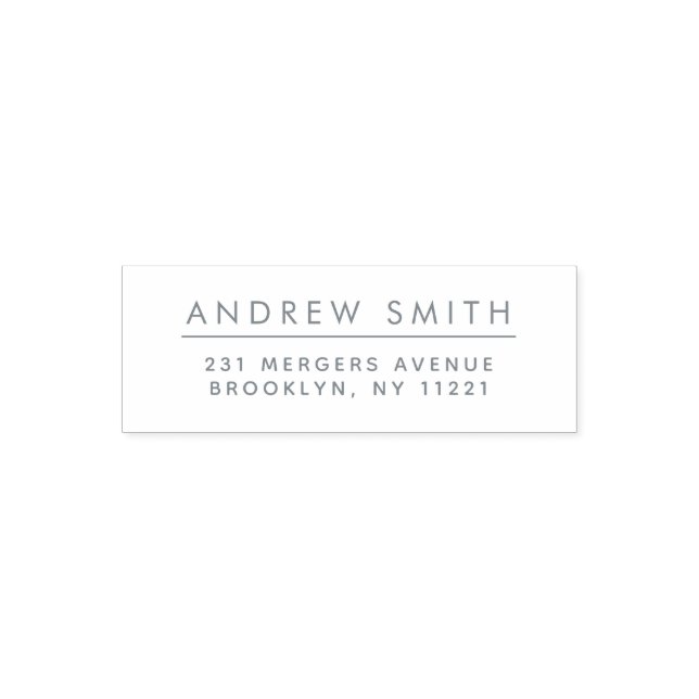 Tampon Auto-encreur Typographie simple Nom de famille Adresse de retou (Design)