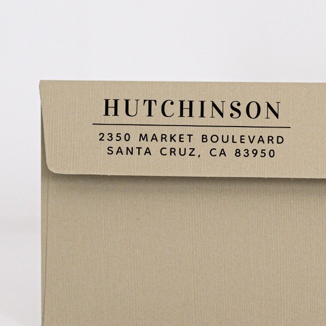 Tampon Auto-encreur Typographie simple Nom de famille Adresse de retou (Créateur téléchargé)