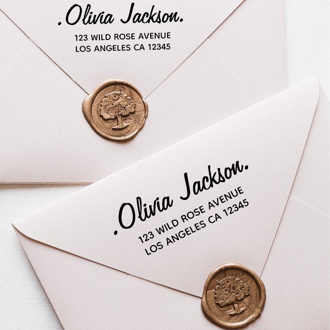 Tampon Auto-encreur Typographie unique Script Entreprise Adresse de re (Créateur téléchargé)