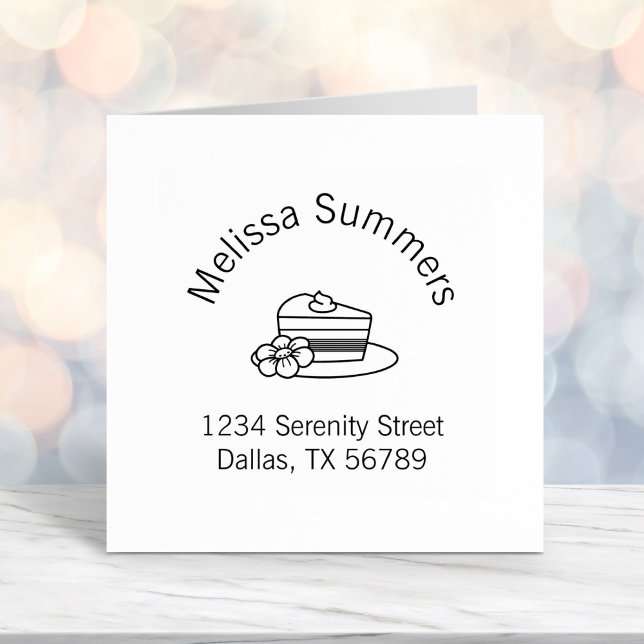 Tampon Auto-encreur Une tranche de gâteau sur une arche en plaque (Créateur téléchargé)