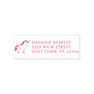 Tampon Auto-encreur Unicorn Cute Kids Pastel Return Adresse Stamp