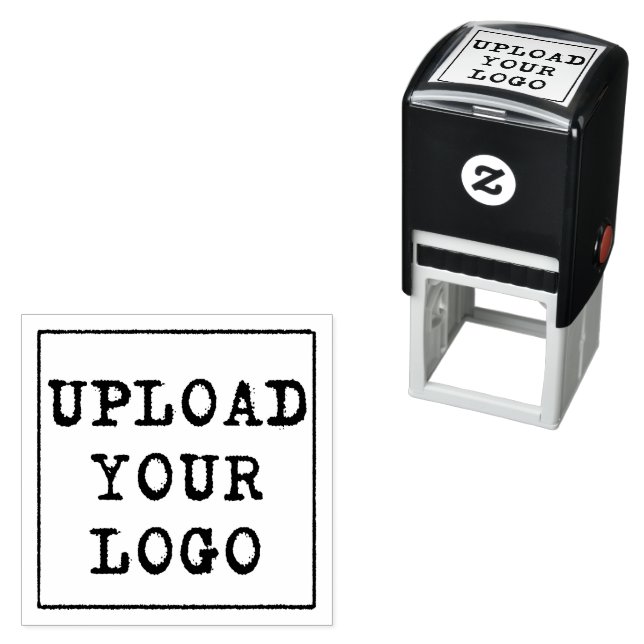 Tampon Auto-encreur Upload A Business Logo Custom Square (En situation)