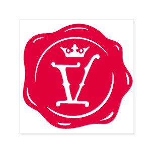 Tampon Auto-encreur V - Lettre initiale de cire de couronne gothique