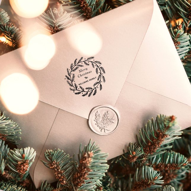 Tampon Auto-encreur Vacances Courbe de Noël Salutations Timbre en caou (Créateur téléchargé)