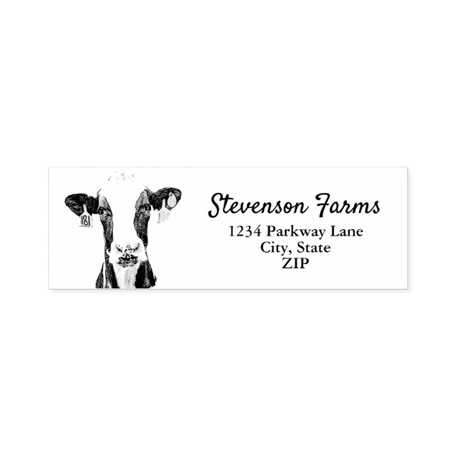 Tampon Auto-encreur Vache de ferme laitière Lait Petite entreprise Adr (Design)