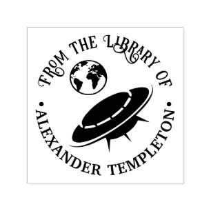 Tampon Auto-encreur Vaisseau Spatial Extraterrestre en Route pour la B