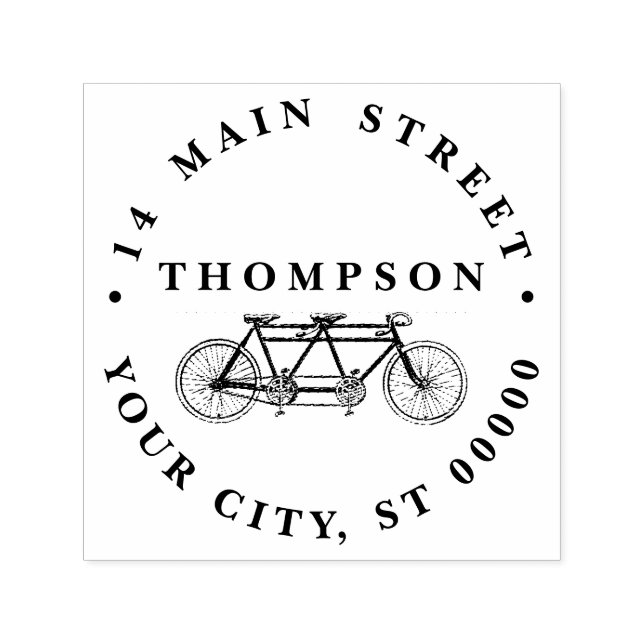 Tampon Auto-encreur Vélo vintage Conçu Pour Deux / Vélo Tandem (Design)