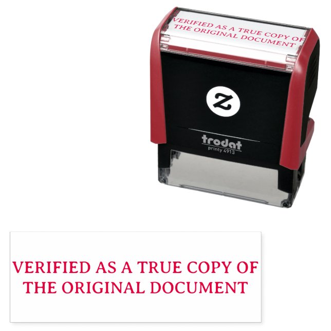 Tampon Auto-encreur Verified True Copy of Original Document (En situation)