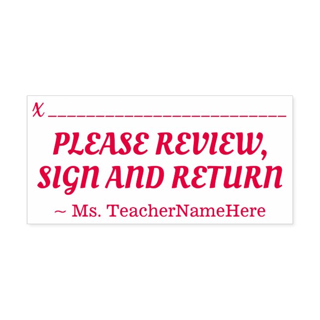 Tampon Auto-encreur "VEUILLEZ CONSULTER, SIGNER ET RETOURNER" + Nom (Design)