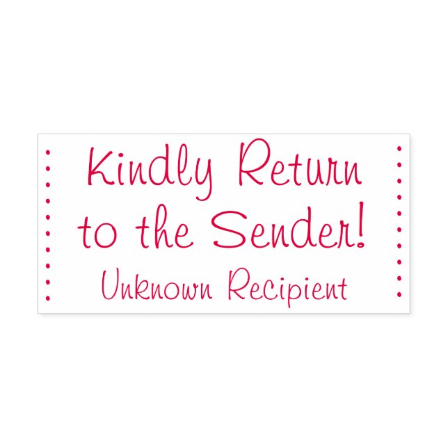 Tampon Auto-encreur "Veuillez retourner à l'expéditeur!" "Destinataire (Design)