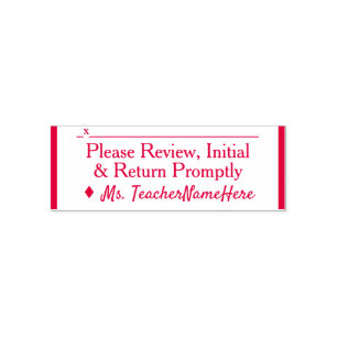 Tampon Auto-encreur "Veuillez Réviser, Initialiser et Retourner Rapide