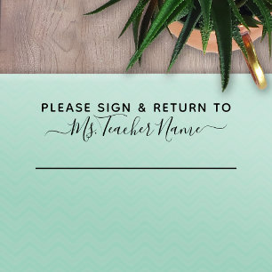 Tampon Auto-encreur Veuillez signer et retourner - Script Nom de l'ens