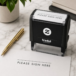 Tampon Auto-encreur Veuillez signer ici Ligne de signature moderne