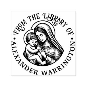 Tampon Auto-encreur Vierge Marie Mère Jésus bébé #3 Nom du livre de bi