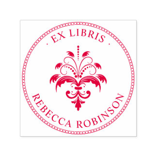 Tampon Auto-encreur Vintage Damas et typographie | Bibliothèques Ex pe