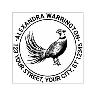 Tampon Auto-encreur Vintage faisan Jeu Oiseau #2 Nom Adresse de retour