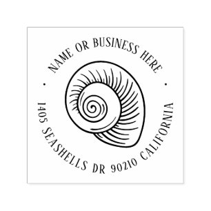 Tampon Auto-encreur Vintage Seashing Summer Beach Nom Adresse de retou