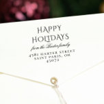 Tampon Auto-encreur Vintage Typography Happy Holidays Family Name<br><div class="desc">A festive rubber stamp with the holiday greeting of your choice in vintage-style typography and your family name in an elegant script font with your return address or contact details below in classic capital letters. Matching Christmas party invitations available in our store. Feel free to message me with any questions!...</div>