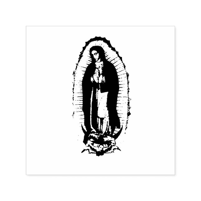 Tampon Auto-encreur Virgen de Guadalupe noir et blanc (Design)