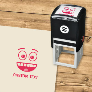 Tampon Auto-encreur Visage souriant avec bouche ouverte