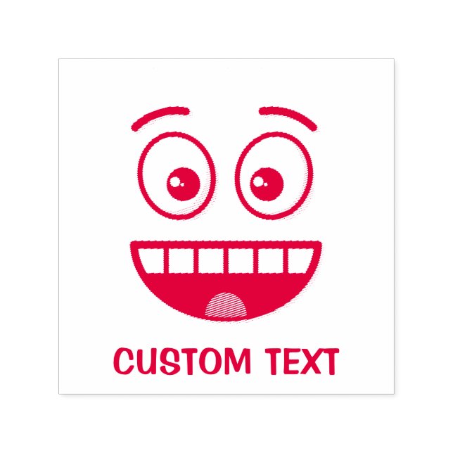 Tampon Auto-encreur Visage souriant avec bouche ouverte (Design)