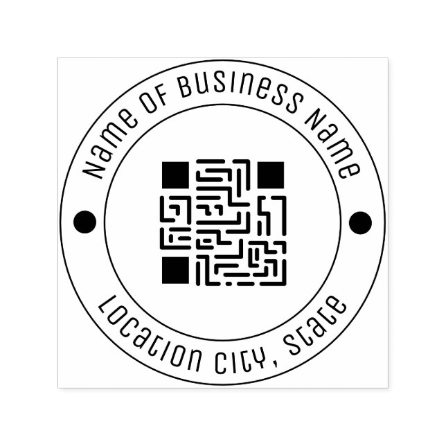 Tampon Auto-encreur Votre code QR personnalisé Police Rubber Self-inki (Design)