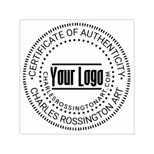 Tampon Auto-encreur Votre logo « Certificat d'authenticité » Nom URL