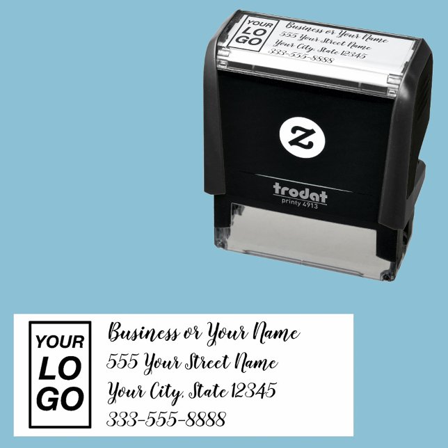 Tampon Auto-encreur Votre logo ou art DIY nom adresse téléphone script (Créateur téléchargé)