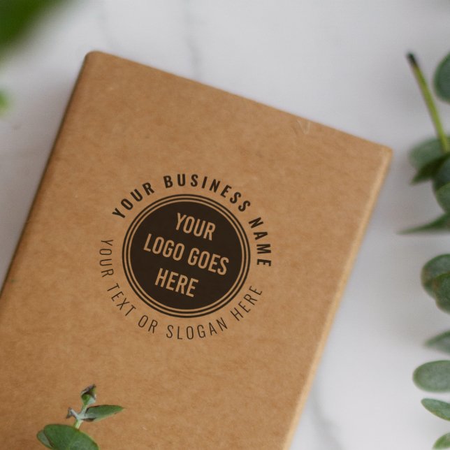 Tampon Auto-encreur Votre Propre Logo D'Entreprise Arrondi Avec Texte  (Rubber Stamp Mock-up)